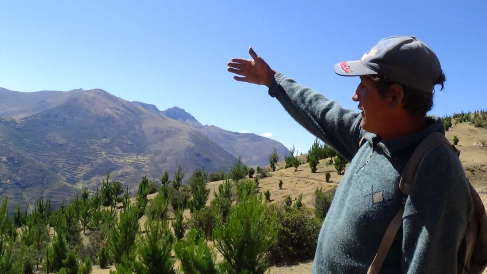 Presidente comunal de Curpahuasi Grau en áreas de plantación / Foto: Sacha Tarpuy (Apurímac)
